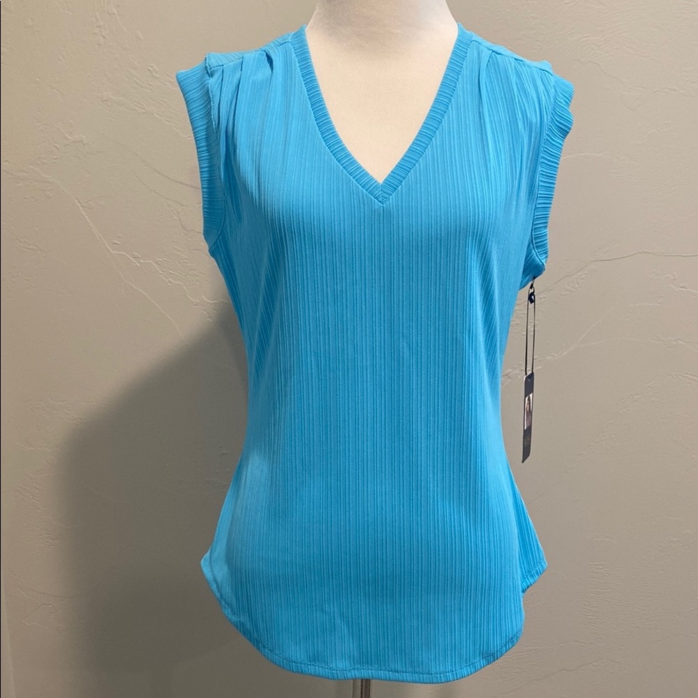 RACHEL Rachel Roy Blue Ribbed Sleeveless top